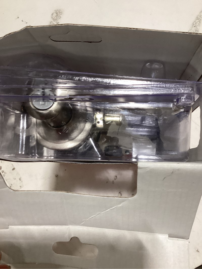 Condition photo showing As Is for kwikset smartkey tustin satin nickel entry door knob kw1 1-3/4 in.