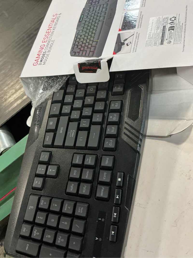 Condition photo showing Good Condition for redragon s101m-ks gaming keyboard and mouse wireless with tri-mode, rgb keyboard and 4800 dpi gaming mouse, 10 independent multimedia keys for wins, pc, computer, wireless s101 ideal for gamer black-new