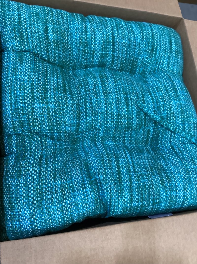 Pillow Perfect Remi Solid Indoor/Outdoor Wicker Patio Seat Cushion Reversible, Weather and Fade Resi
