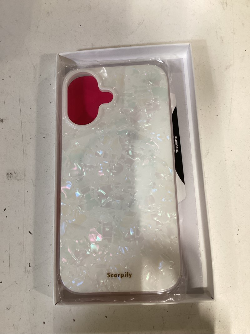 Condition photo showing Good Condition for scorpify for iphone 16 case [compatible with magsafe] with colorful pearl iridescent design, cute clear magnetic phone cover for women girls and men, bumper with mother of pearl shell pattern pl-colorful pearl for iphone 16 magnetic