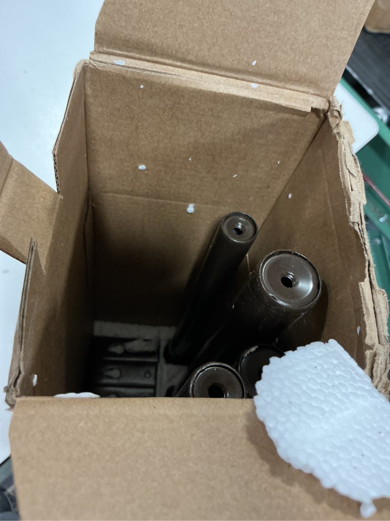 Condition photo showing As Is for 1 Inch Double Curtain Rods 72 to 144 Inches (6 to 12 ft), USFOOK Bronze Drapery Rods for Windows 69 to 140 Inches, Telescoping Dual Curtain Rod with Woven Leaf Finials 72-144" Bronze