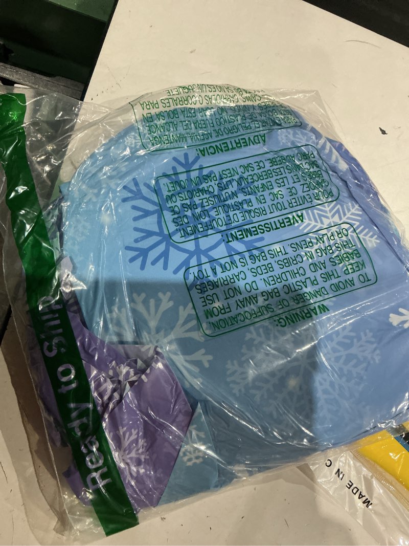 Condition photo showing As Is for 3 pack winter snowflake plastic tablecloth decorations, blue and purple snowflake winter wonderland disposable table cover for christmas holiday new year party supplies decorations, 54x108 inch 54inch x 108inch - 3 pack