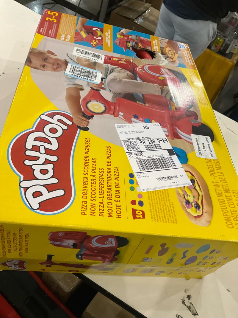 Condition photo showing New/Like New for Play-Doh Pizza Delivery Scooter Playset, Large Ride-On Play Food Preschool Toys, Toy Pizza Set for Kids, Arts & Crafts for Boys & Girls, Ages 3+