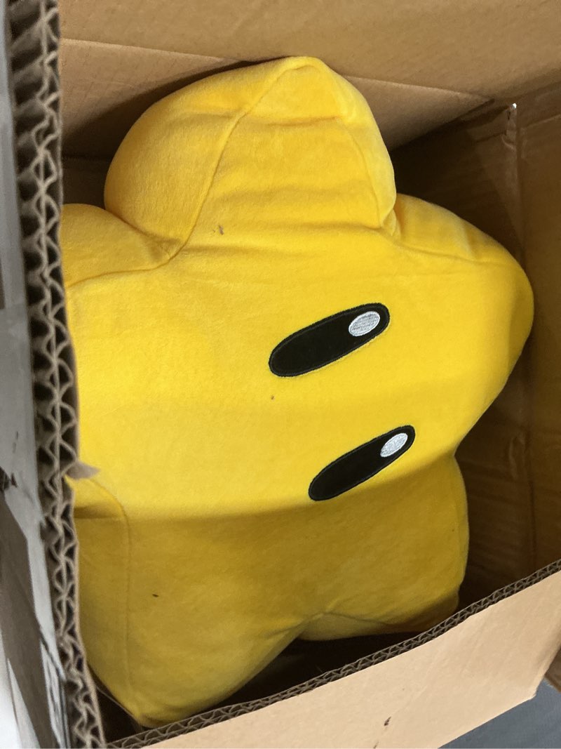 Condition photo showing New/Like New for club mocchi mocchi- super mario plush - super star plushie - squishy collectible mario toys and plushies - 15 inch