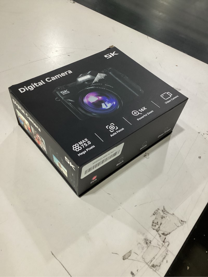 Condition photo showing New/Like New for 5K Digital Camera for Photography,UHD 75MP WiFi Vlogging Camera for YouTube,Compact Camera with 3" 1