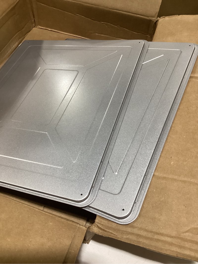 Condition photo showing Good Condition for HONGBAKE 2 Pieces Large Flat Cookie Sheet No Edges, Nonstick Insulated Baking Pan, Commercial Oven Trays for Cooking, 16" X 14", Grey Large (16" X 14") Light Grey