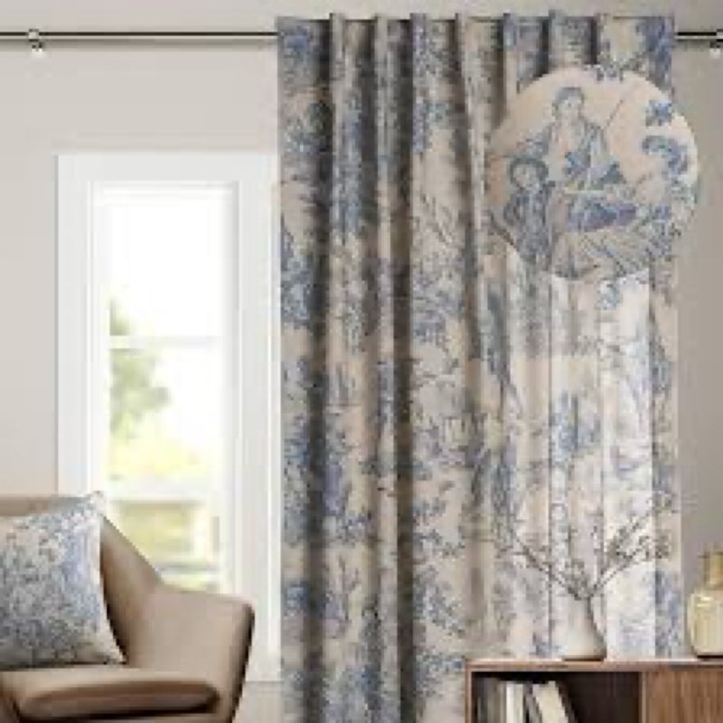 Maison d' Hermine Curtains for Living Room 100% Cotton 84 inch Length One Panel Light Filtering Curt