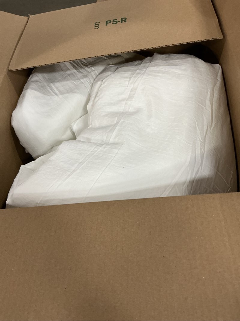 Condition photo showing As Is for Bedsure Oversized King Size Comforter Set, White Soft Prewashed Bedding for All Seasons, 3 Pieces GentleSoft™ Down Alternative Bed Set, 1 Lightweight Comforter (120"x98") and 2 Pillowcases (20"x36") Oversized King(120"x98") 02 - White