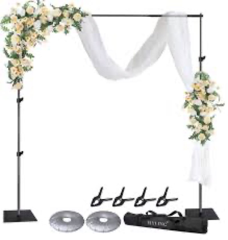 HYJ-INC Pipe and Drape Photography Backdrop Stand Kit Adjustable Photo Background Stand 10ft x 8.5ft
