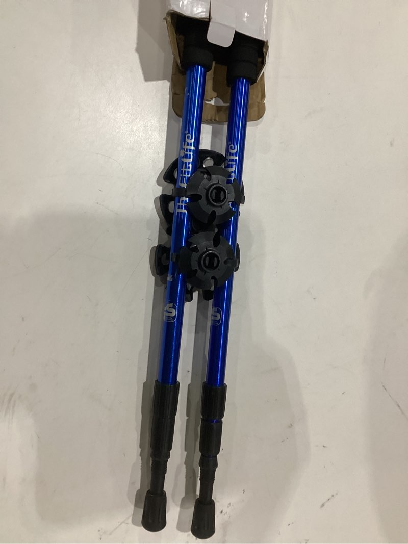 Condition photo showing As Is for thefitlife nordic walking trekking poles - 2 sticks with anti-shock and quick lock system, telescopic, collapsible, ultralight for hiking, camping, mountaining, backpacking, walking, trekking blue