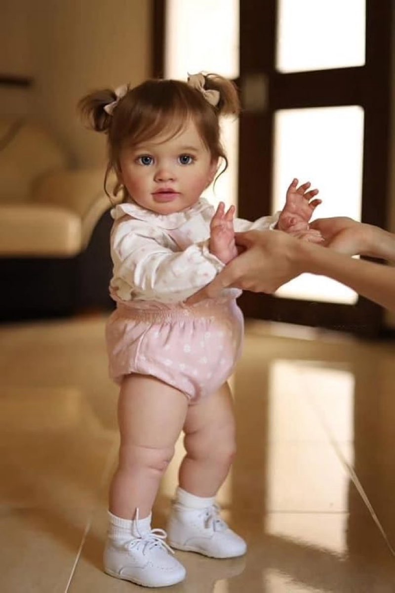 pinky reborn baby dolls 26 inch 68cm silicone vinyl toddler dolls realistic chubby face newborn babies soft body newborn baby doll toys set for kids age3+