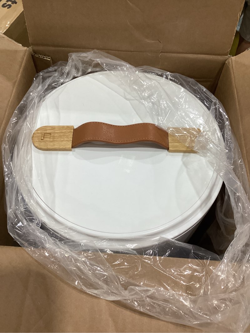 Condition photo showing Good Condition for keenray towel warmer for bathroom, towel warmer bucket with heating progress bar, fragrance disc holder, leather handle, auto shut-off towel bucket fits up to two 40" x 70" towels, bathrobe, blankets white/champagne gold 18l