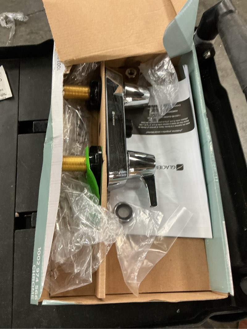 Condition photo showing As Is for aragon 4 in. centerset 2-handle laundry faucet in chrome