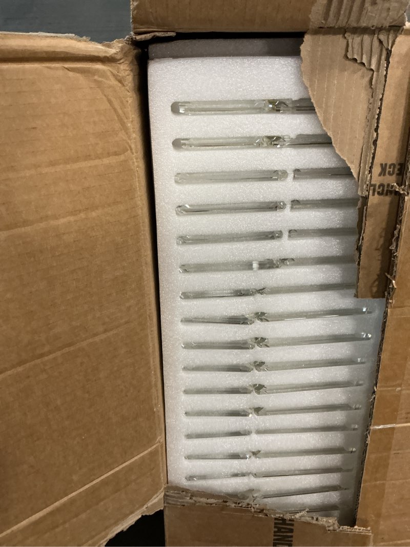 Condition photo showing Good Condition for Gold Crystal Chandelier for Dining Room, 16-Light Luxury Rectangle K9 Crystal Hanging Ceiling Light,L35.4 xW15.7 xH9.8 Kitchen Island Light Fixture,Adjustable Chain Brass Gold L35.4"xH9.8"