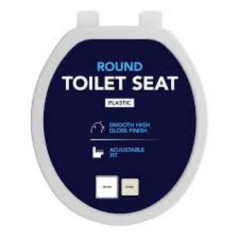 Project Source 854827 Round Toilet Seat White Wood