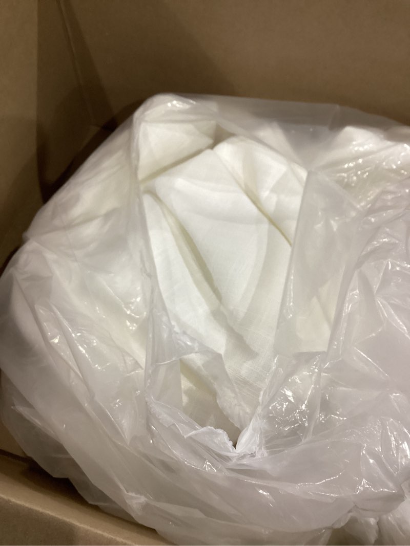 Condition photo showing As Is for extra wide 100 inch width curtains 96 inches long pinch pleated for patio sliding door light filtering semi sheer linen drapes back tab cream ivory extra wide 100 x 96 curtain for living dining room natural 100"w x 96"l (pack of 1)