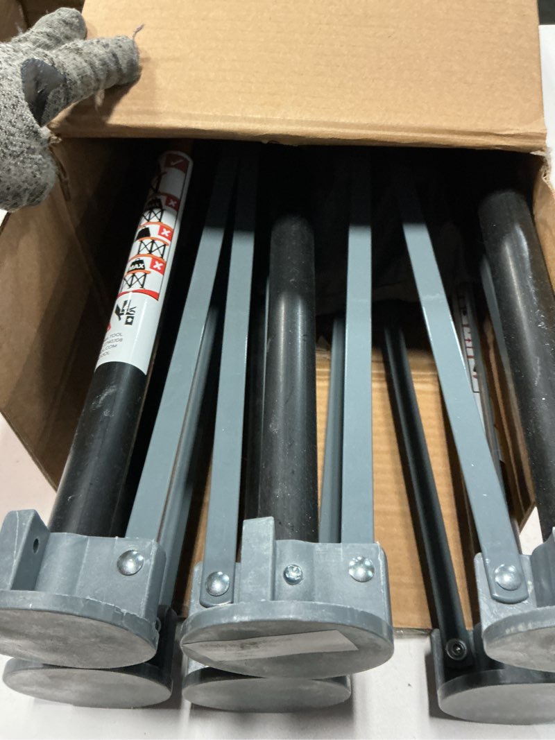 Condition photo showing Good Condition for bora centipede folding work table - portable workbench, 24 x 48 in work surface, 1500 lb capacity, perfect 30" working height, complete kit with accessories, 6 x cups, non-slips, 3 quick clamps, 2 cord hooks, carry bag. ck625