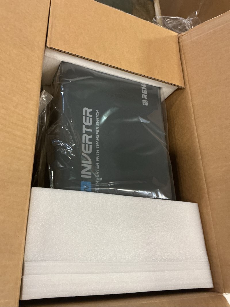 Condition photo showing New/Like New for Renogy 2000W Pure Sine Wave Inverter with ATS Transfer Switch, Built-in Bluetooth, Inverter 12VDC to 120VAC for RV, Home, Camping, 4000W Surge Power, Remote Controller, UPS Powering