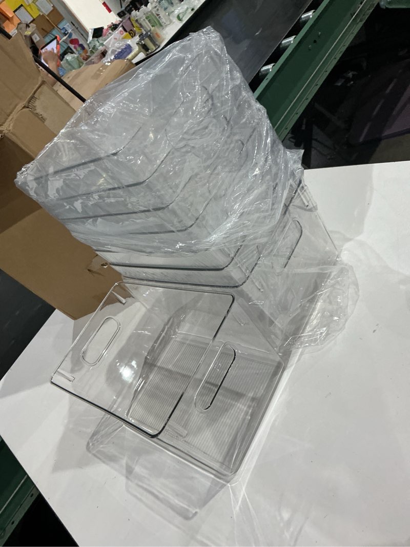 Condition photo showing New/Like New for plastic storage bin kitchen organization in clear
