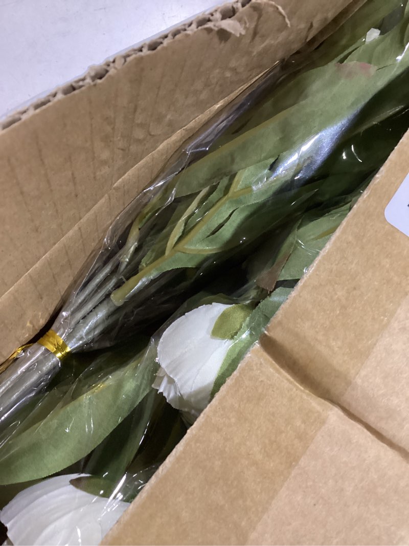 Condition photo showing Good Condition for vierena 6 pcs faux silk peony artificial flowers for vase -27", bulk fake peonies branches with stems for diy bouquet centerpieces wedding fillers arrangements shower decorations (cream) 6 cream