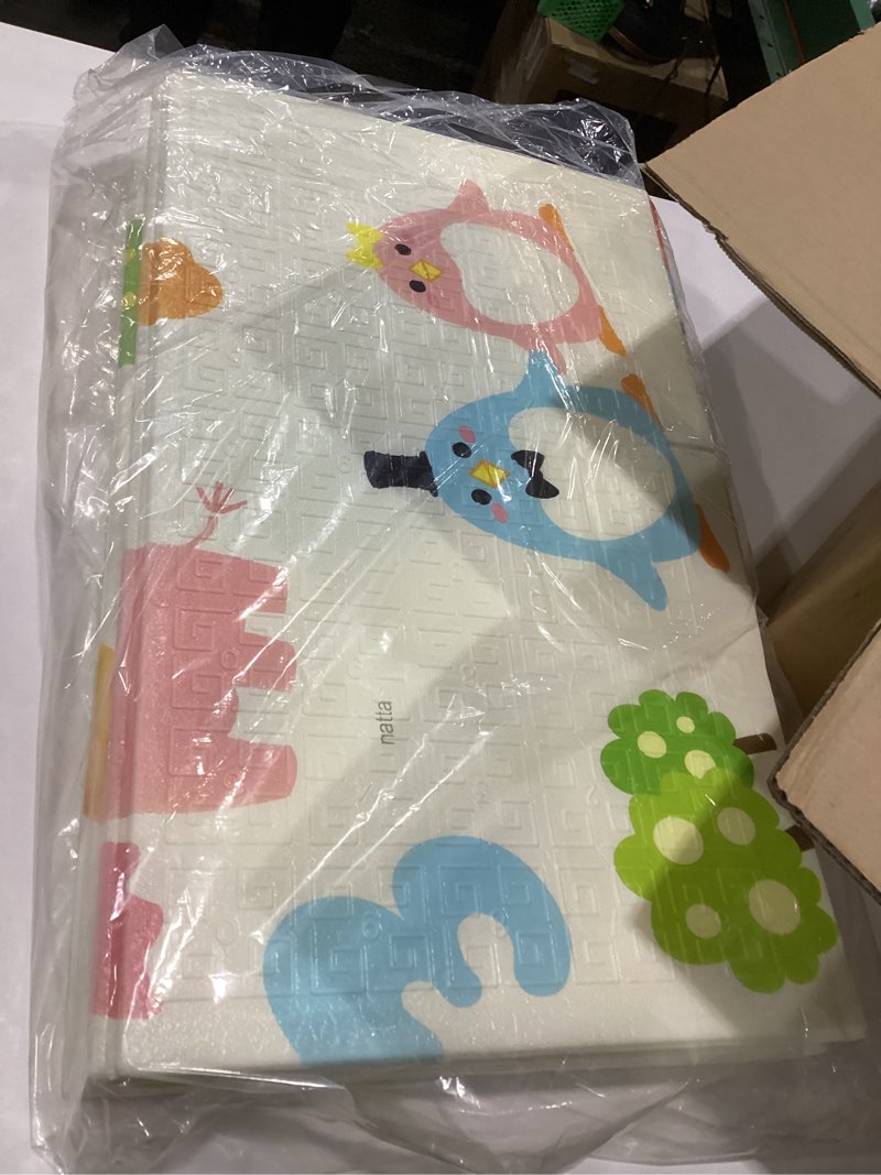Condition photo showing Good Condition for upgraded playpen with enhanced thick foldable mat, balls, 4 rings, storage bag, basketball hoop & soccer nets - play yard - sport playpen - activity center - bpa-free, non-toxic, safe