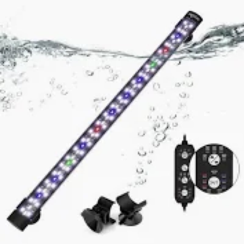 seaoura submersible aquarium light for 24 to 43 inch fish tank, 24/7 cycle fish tank light with time