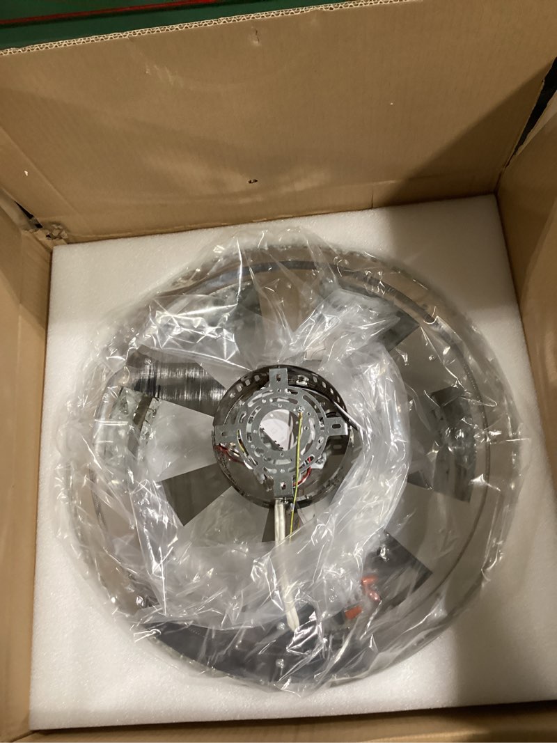 Condition photo showing New/Like New for fandelier ceiling fan with lights and remote control dimmable crystal ceiling fan led 3 color 6 speeds chandelier fan bedroom kitchen living room chrome 2