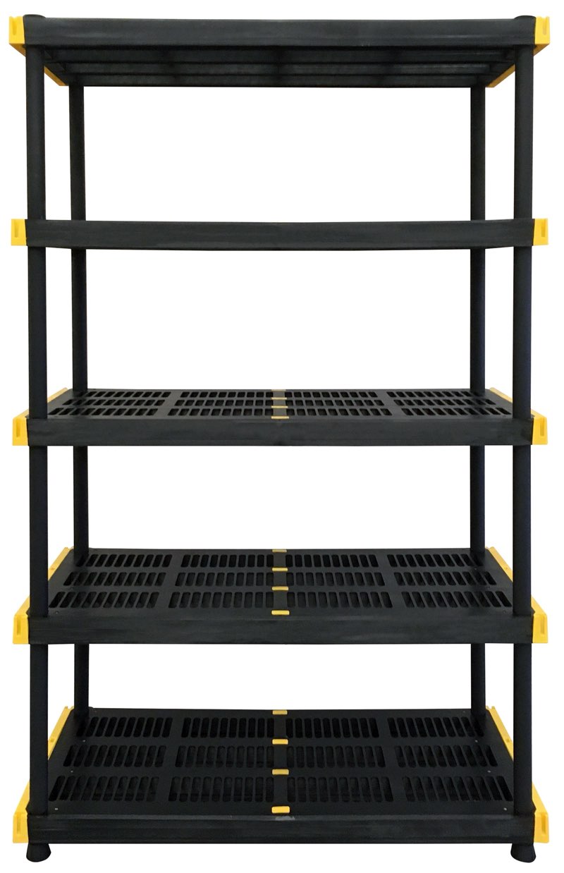 project source 48-in w x 20-in d x 72-in h 5 -tier heavy duty black plastic utility shelving unit