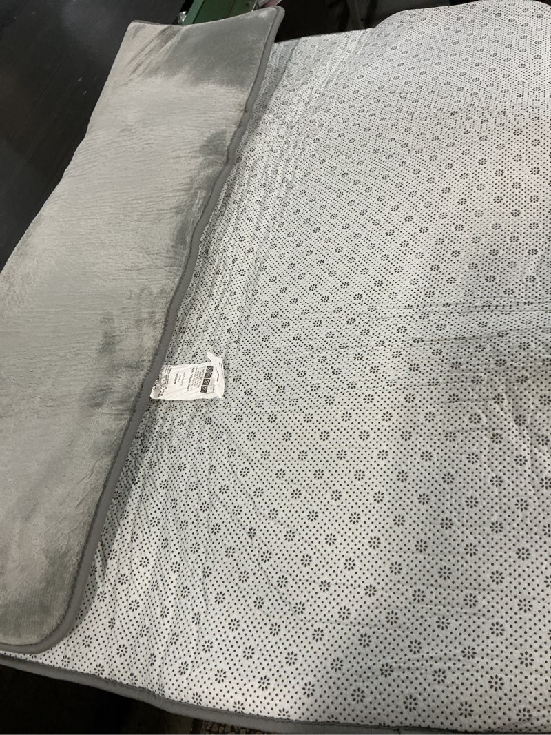 Condition photo showing As Is for separo thick baby play mat for floor,50 x 50 playpen mat,tummy time foam mats,ultra soft support & plush feel,easy care with non-slip cushioned for infant,kids and toddler crawling,grey grey 50"x50"