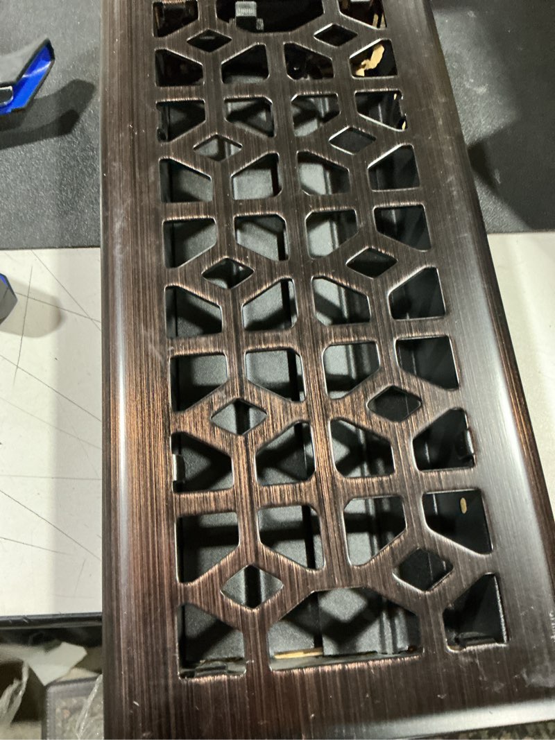 Condition photo showing Good Condition for accord marquis oil-rubbed bronze floor register (duct opening: 4-in x 10-in; outside: 5.5-in x 11.5-in)