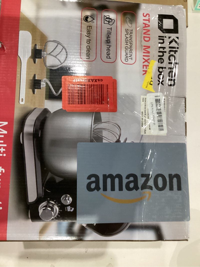 Condition photo showing New/Like New for Kitchen in the box Stand Mixer,3.2Qt Small Electric Food Mixer,6 Speeds Portable Lightweight Kitchen Mixer for Daily Use with Egg Whisk,Dough Hook,Flat Beater (Black)
