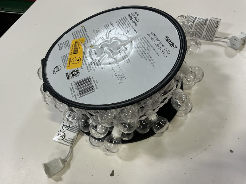 Condition photo showing Good Condition for harbor breeze 48-ft plug-in white indoor/outdoor string light with 100 white -light led globe bulbs