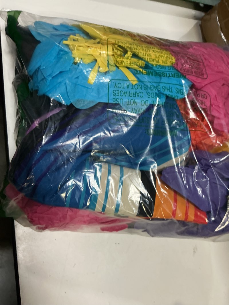 Condition photo showing As Is for tingjoo 19 pcs mexican fiesta decorations set mexican paper flowers polyester backdrop curtains back