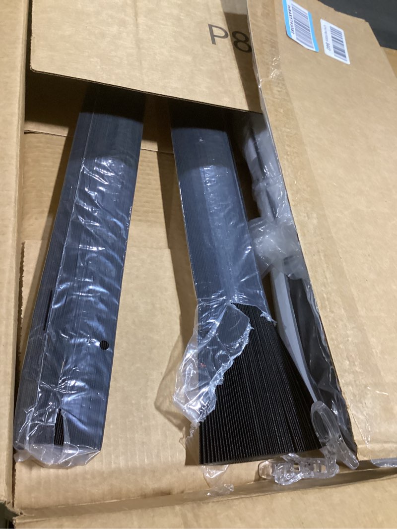 Condition photo showing Good Condition for 4 pcs47 x 110 inches temporary blinds for indoor windows no tools cut to size fabric paper pleated shades adhesive privacy blinds for french door sliding door light filtering(black) black 48 x 110 inches