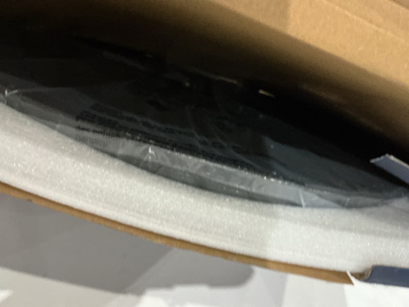 Condition photo showing Good Condition for 24 inch large flush mount ceiling light fixture, dimmable with remote control, 56w, 5600 lumen, modern, round, black, for kitchen, dining room, bedroom, living room, home office black 24 inch