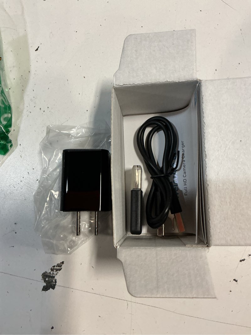 Condition photo showing Good Condition for 1080p hd charger camera with motion detection, 106° wide angle, no wifi/monthly fee, mini hidden camera for home security/nanny/pet monitoring black