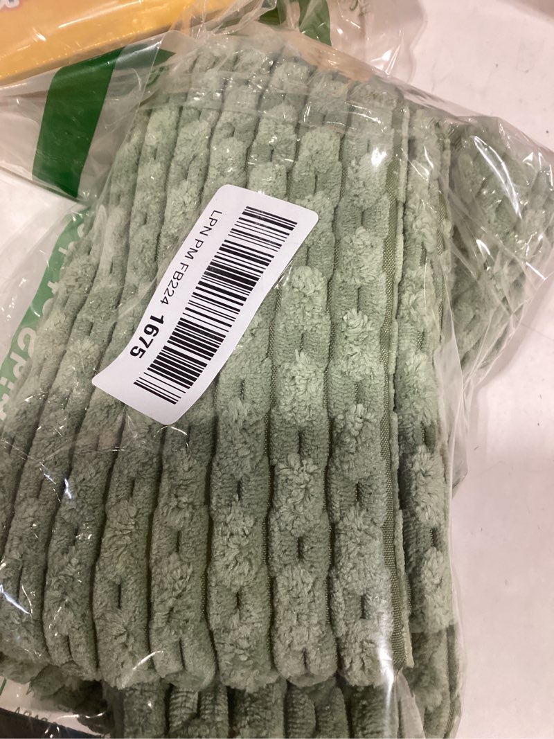 Condition photo showing Good Condition for MIULEE Pack of 2 Decorative Throw Pillow Covers 18x18 Inch Soft Boho Striped Textured Corduroy Pillow Covers Spring Modern Farmhouse Home Decor for Couch Bed Sofa Living Room Sage Green 18" x 18" (Pack of 2) Sage Green