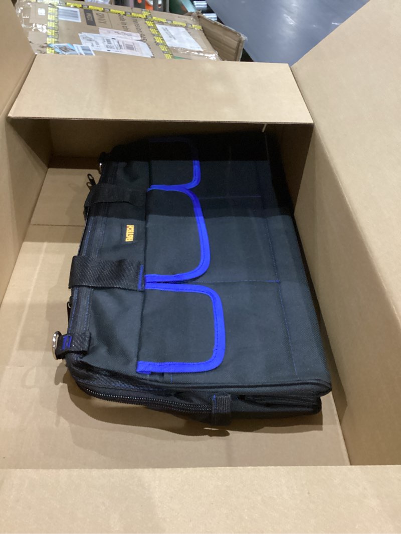 Condition photo showing Good Condition for FASTECH 20 Inch Tool Bag, Large Tools Bag Waterproof Wide Mouth Tool Kit Heavy Duty Tool Bag Organizer, Tool Storage Package For Men/Women (20IN Blue) Blue 20IN