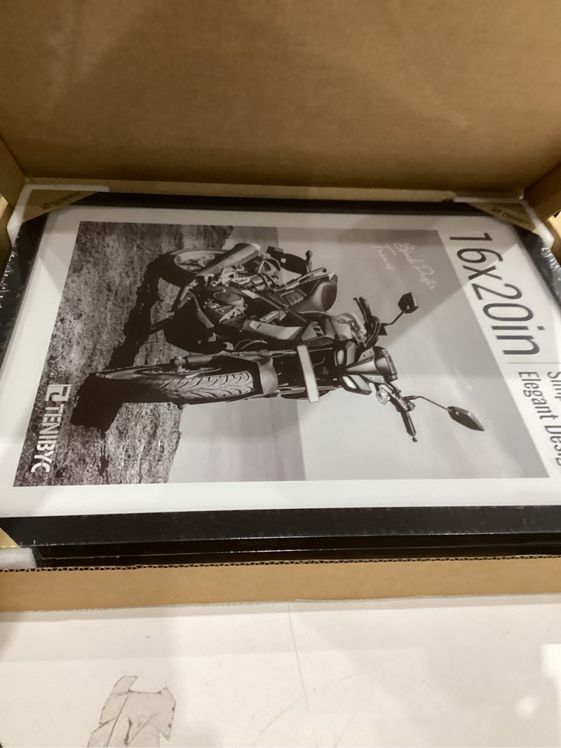 Condition photo showing item condition for 16x20 Picture Frame Set of 3 - Black Woodgrain, Solid Wood, HD Tempered Glass, Wall Gallery Poster Frame 3 Pack Black 16 x 20