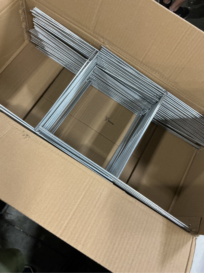 Condition photo showing New/Like New for tandefio 100 pcs yard sign stakes metal 15"x10" h frame wire yard stakes use with corrugated sign metal holder for advertising party decorations outdoor lawn garden garage house