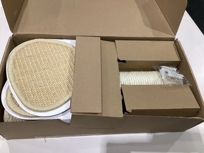 Condition photo showing As Is for 34" Wall-Mounted Cat Tree – Modern Space-Saving Cat Shelf with Sisal Scratching Post & Steel Climbing Steps – Stylish Cat Wall Furniture for Small Spaces