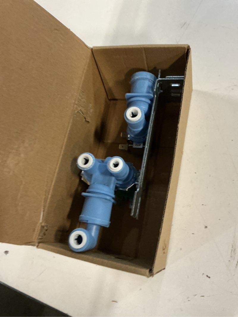 Condition photo showing New/Like New for upgraded 242252702 240531101 refrigerator water inlet valve compatible with frigidaire kenmore crosley electrolux, replace 240505101 240505102 240508101 240508102 241734301-1 year warranty