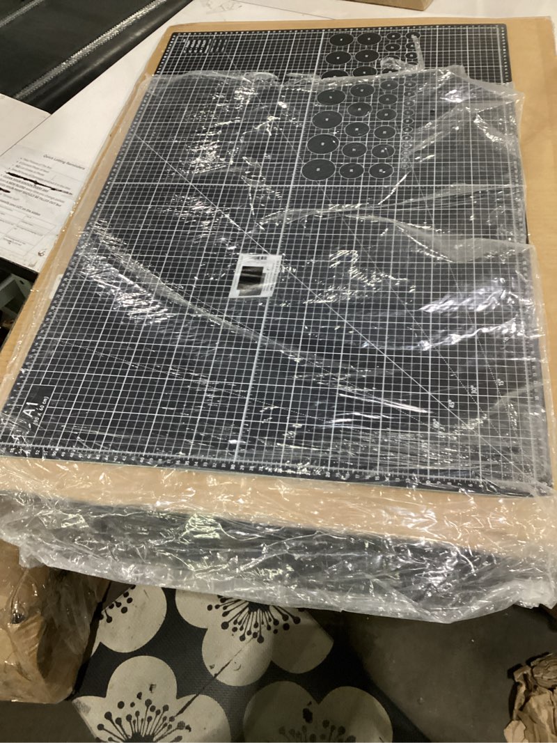 Condition photo showing Good Condition for headley tools thickened 24 x 36 inch self healing sewing cutting mat, a1 rotary cutting sewing mat for crafts, double sided 5-ply table cutting board for fabric quilting leather hobby, grey/black 36"l x 24"w grey/black