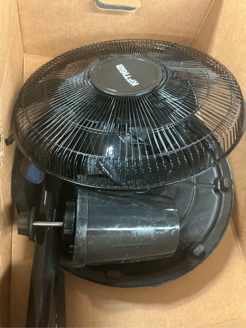 Condition photo showing As Is for nftigb 16'' oscillating pedestal fan w/remote and timer, adjustable height floor fan, black 2026 new