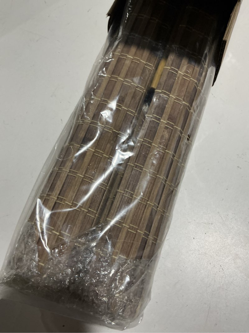 Condition photo showing Good Condition for unishades cordless bamboo roman shades for windows, blinds size (22.5" w ×48" h) colour (bdp-driftwood) ?room darkening?bdp-driftwood 22.5" w × 48" h