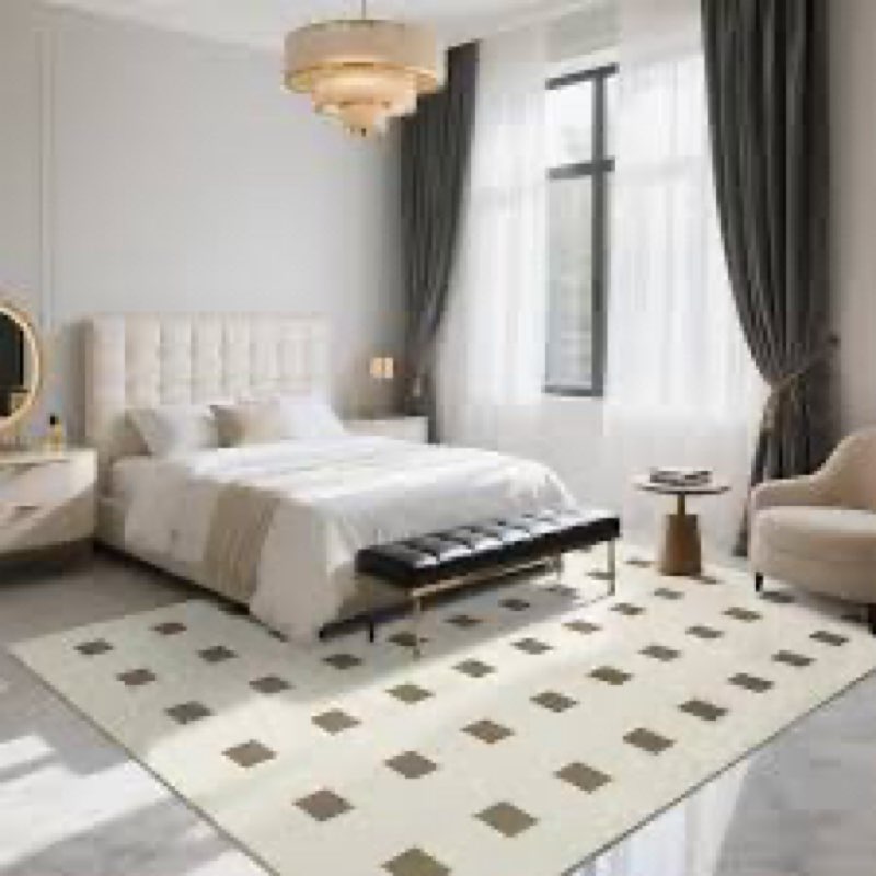 B BENRON Soft Plaid Rugs for Living Room Bedroom 8x10, Washable Checkered Area Rug for Kitchen Dinin