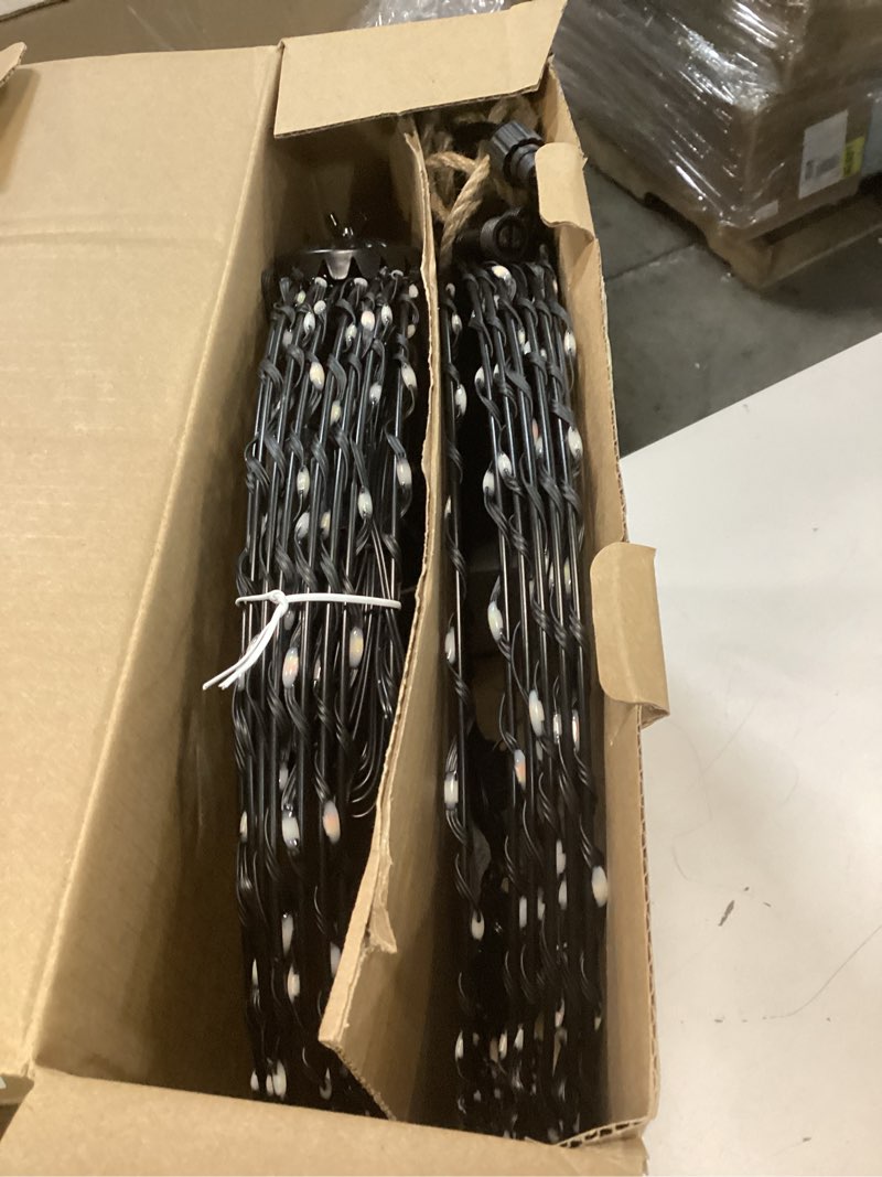 Condition photo showing Good Condition for Christmas Sphere Lights Outdoor, Prelit LED Ball Lights Hanging, 16" Large Globe Tree Lights Lantern with 208 LED Foldable, Warm White and Multicolor 2 in 1 Chandelier-2Pack