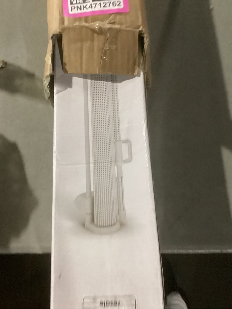 Condition photo showing New/Like New for retractable baby gate for stairs – 33” height, expands up to 55” width – safety gate for infants, toddlers, dogs & pets – easy install, secure closure, gray mesh design for indoor & outdoor use 33x55 inch gray