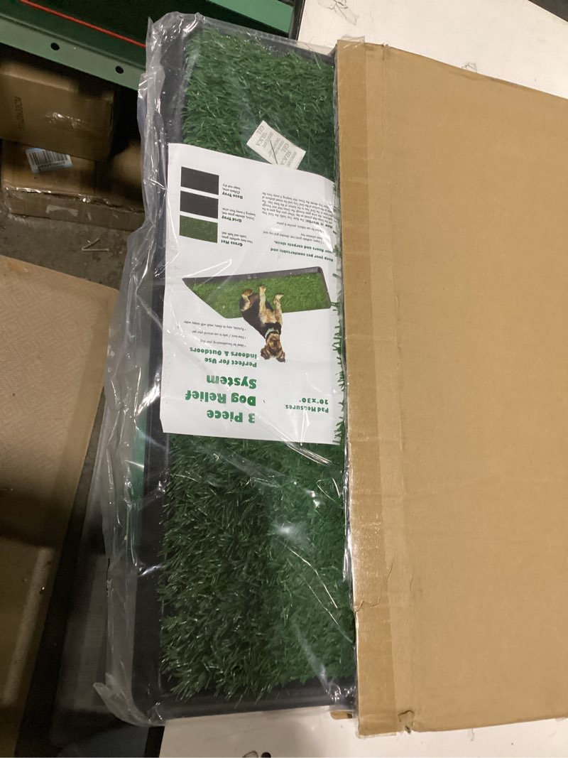 Condition photo showing New/Like New for Artificial Grass Puppy Pee Pad for Dogs and Small Pets - 20x30 Inch, Reusable 3-Layer Turf Pads for Dogs with Tray - Indoor and Outdoor Fake Grass Potty Pet Supplies by PETMAKER