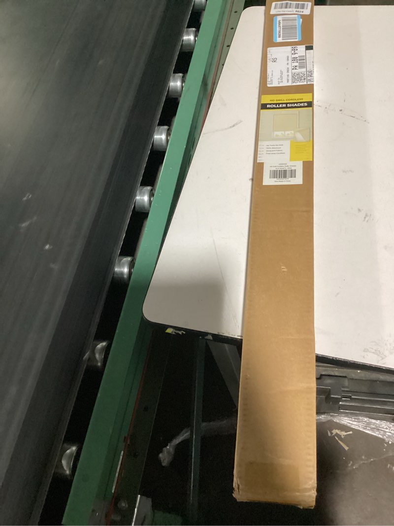 Condition photo showing New/Like New for (similar to) no drill light filtering roller shades cordless window blinds for indoor windows, jacquard fabric pull down blinds for home, kitchen, living room, office, custom size, white
